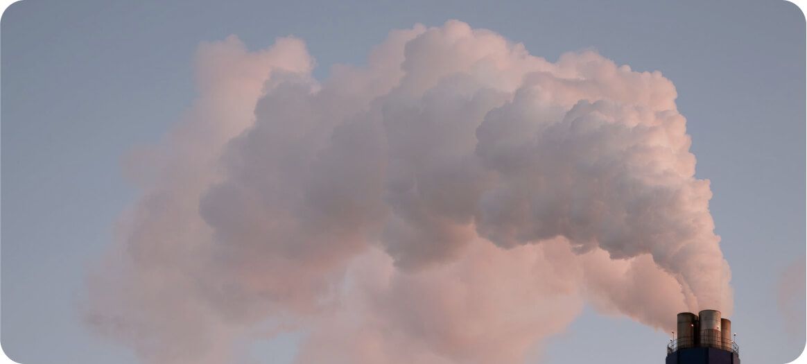 Industrial chimneys at an energy facility